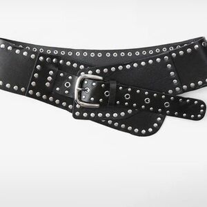 Zara Black Studded Belt